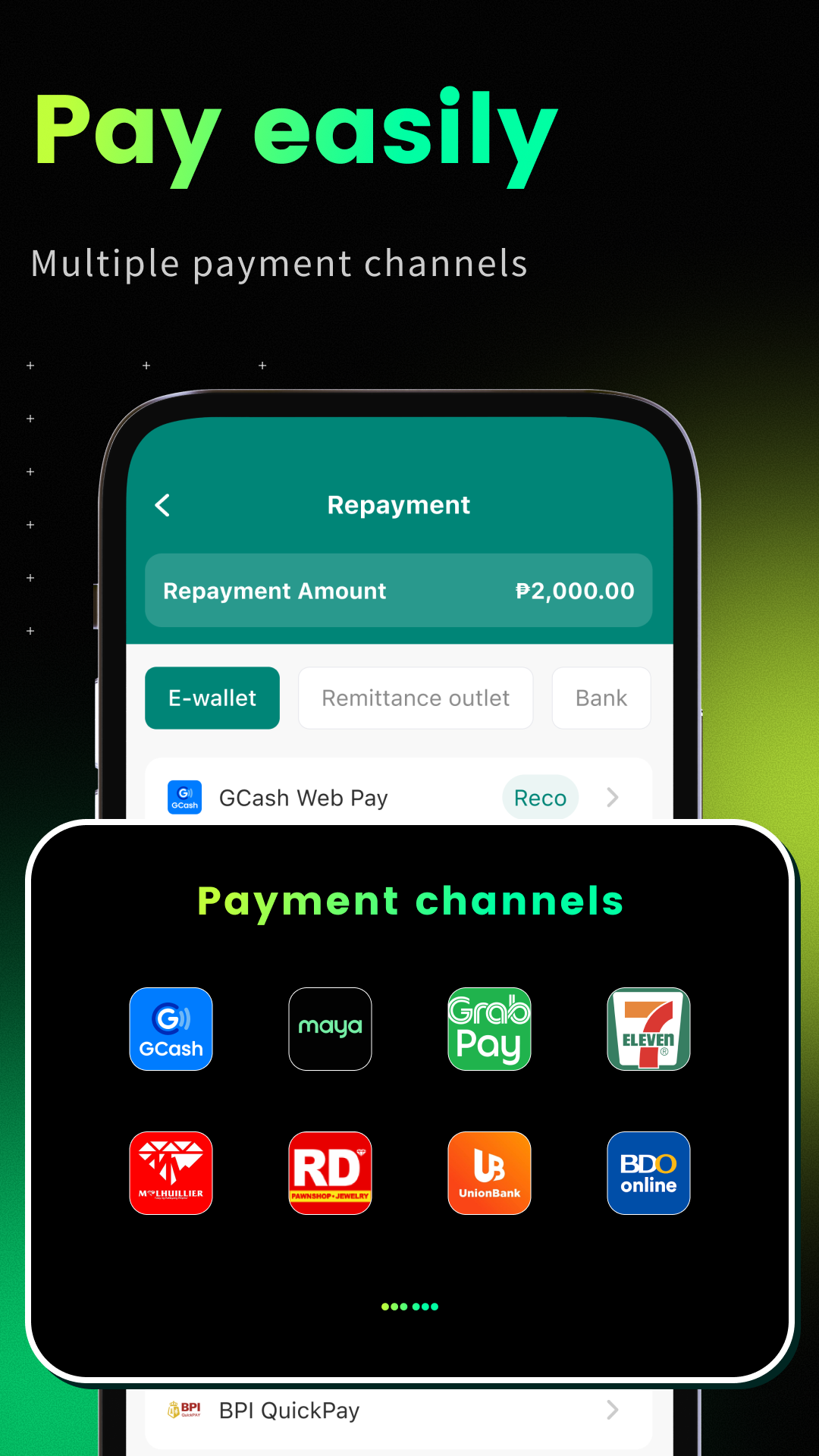 Pay easily with multiple payment channels