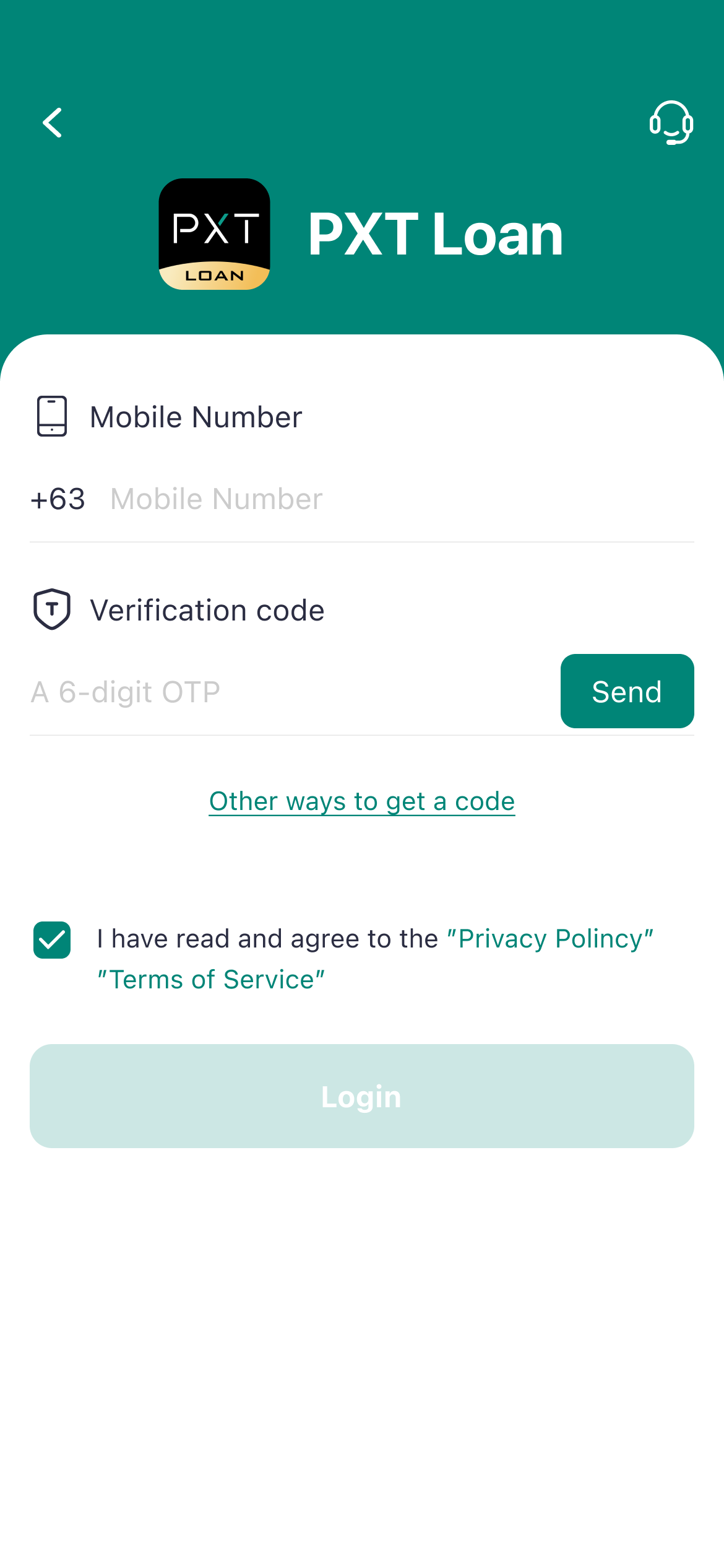 Register with your mobile phone number